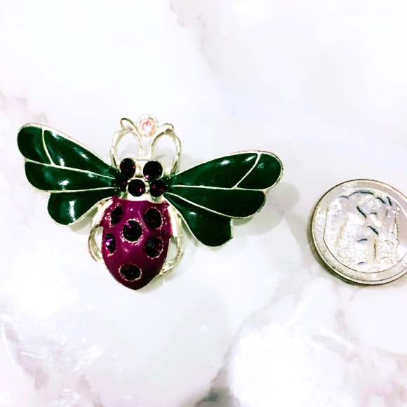 Purple Insect Brooch Teal - Picture 3 of 3